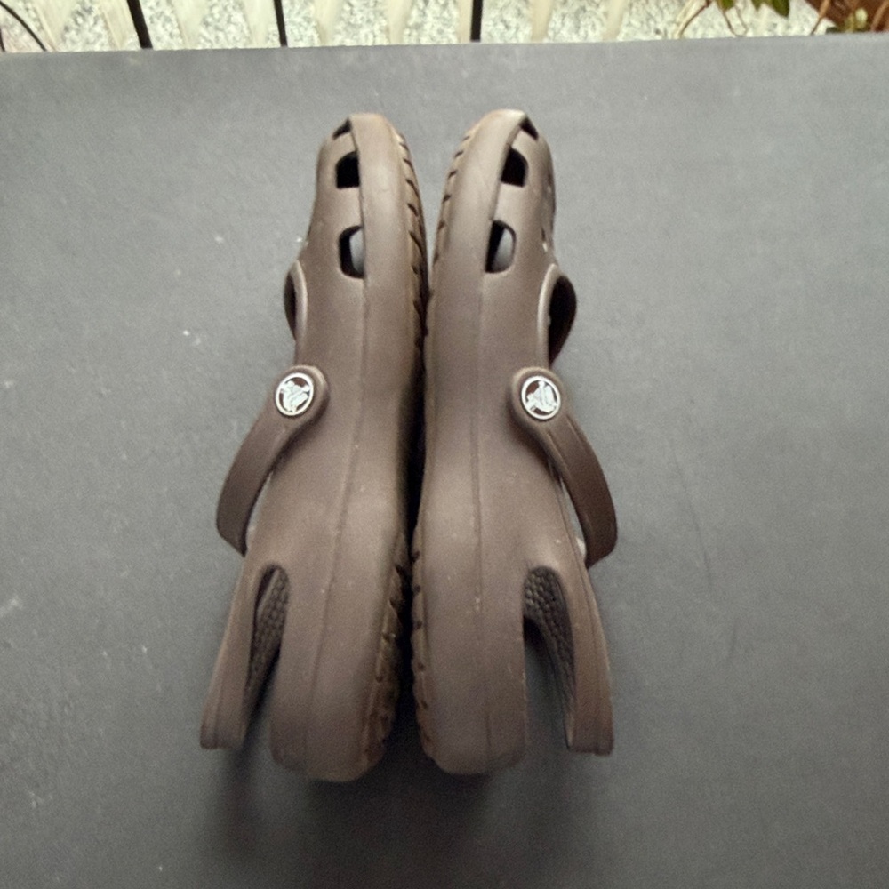 CROCS Women's Brown Mary Jane Slingback Double Strap Clog Size 9 - Picture 5 of 6